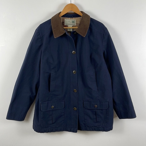 L.L. Bean Other - Vintage L.L. Bean Plaid Flannel-Lined Canvas Barn Coat